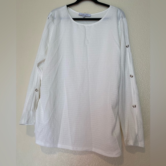 Sweet Rain Textured White Top Size 2XL - Picture 1 of 8
